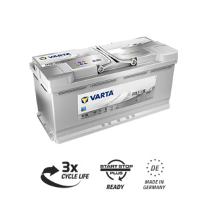 Varta VARTA Start-Stop Silver Dynamic AGM H15 12V 105Ah 950A CCA 393x175x190 29.4kg Batteryhouse