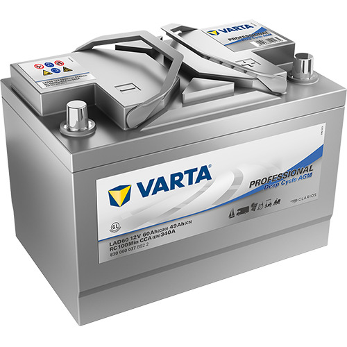 VARTA Professional Deep Cycle AGM LAD60A 12V 60Ah 340A (CCA) 265x166x188 20.7kg