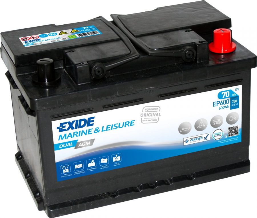 Exide Marine DUAL AGM EP600 178x178x190 20kg | Batteryhouse – Autoaccu ...